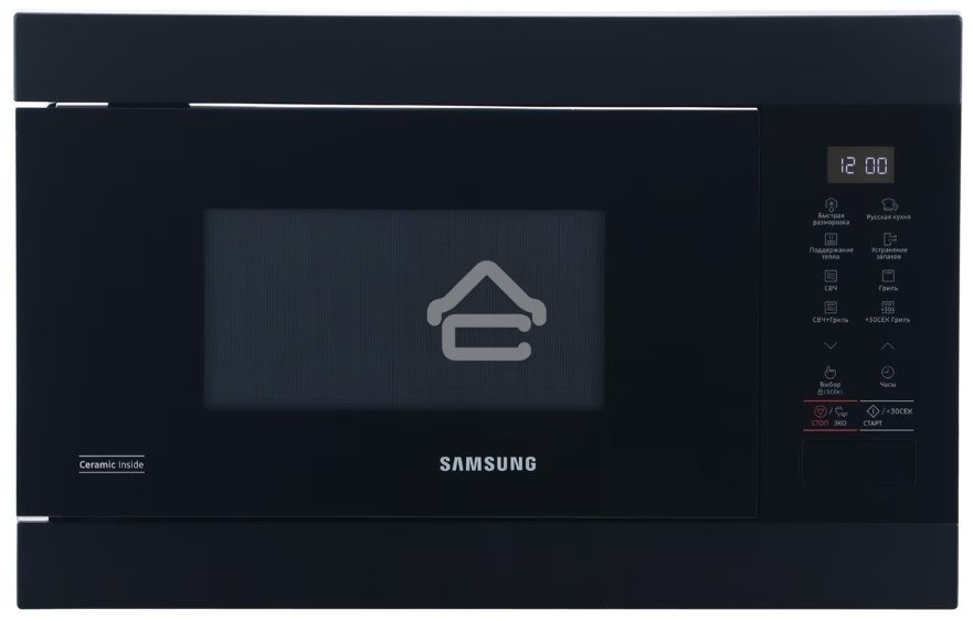 Микроволновая печь встраиваемая Samsung MG22M8054AK/BW черный, 22 л, 850 Вт, переключатели - сенсор