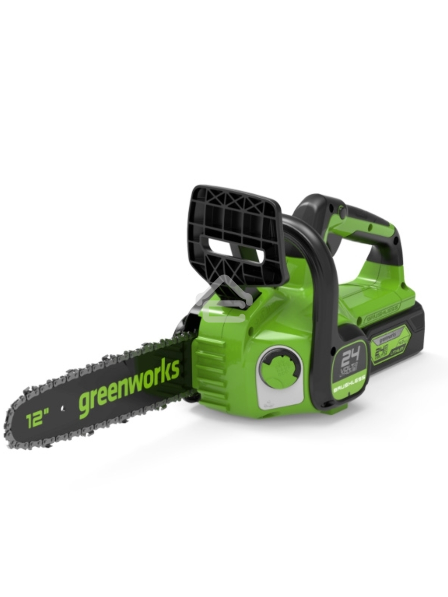 Цепная пила аккумуляторная GreenWorks GD24CS30K4, 24V, 30см, бесщеточная, c АКБ 4 Ач и ЗУ (2007007UB)