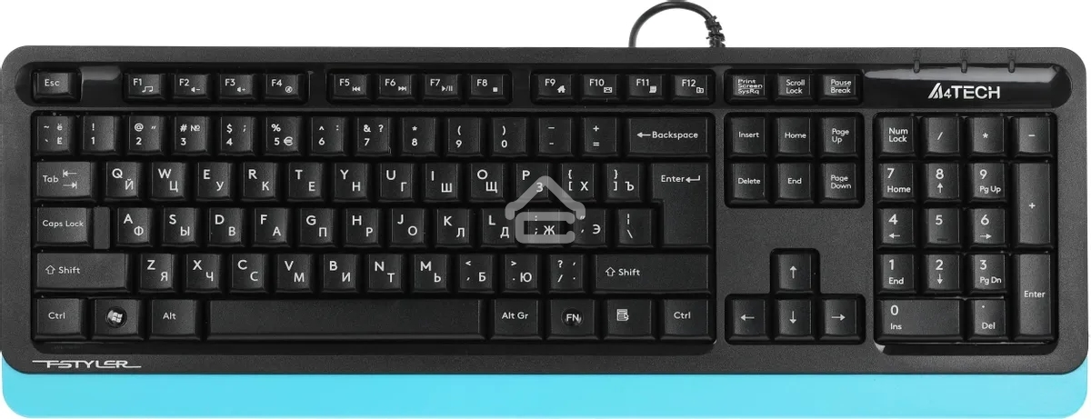 Клавиатура A4Tech Fstyler FK10 проводная, USB, черный/синий