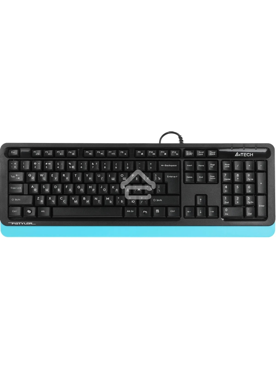 Клавиатура A4Tech Fstyler FK10 проводная, USB, черный/синий