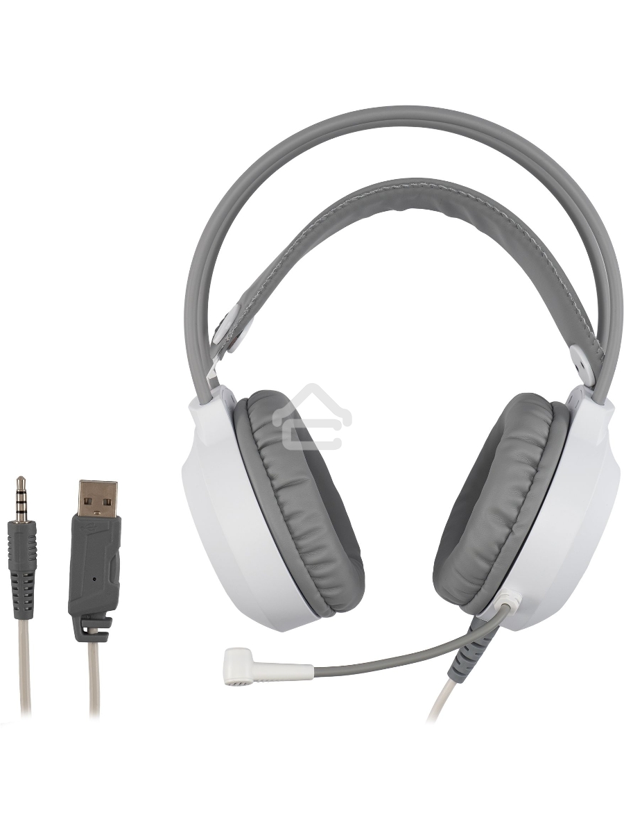Наушники с микрофоном Оклик HS-L300G White белый 2.2м мониторные USB оголовье (1796952)