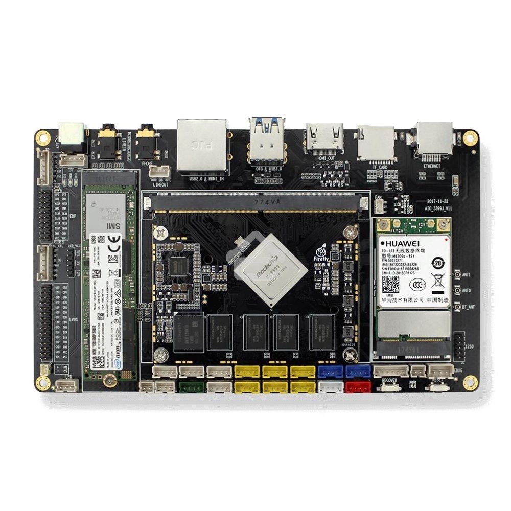 Одноплатный компьютер Firefly AIO-3399J-4GB 4G+16G HDMI IN, Core-3399J soldered with his backplane