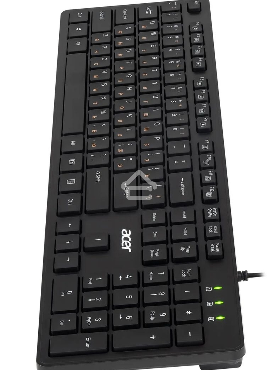 Клавиатура Acer OKW122 проводная, USB, черный