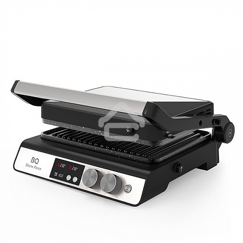 Электрический гриль BQ GR3002 Black-Steel. Мощность:2000 Вт /STONE Non-Stick Мраморное антипригарное покрытие / Съемные панели легкая очистка / 3 в 1 гриль, барбекю, духовка / ГРИЛЬ жарьте стейки и бифштексы ребрышки и крылышки / БАРБЕКЮ обжаривайте ломти