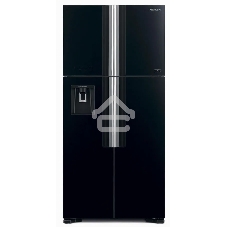 Холодильник Hitachi R-W660PUC7 GBK черный двухкамерный 396/144л морозилка сверху, No Frost, Side by Side