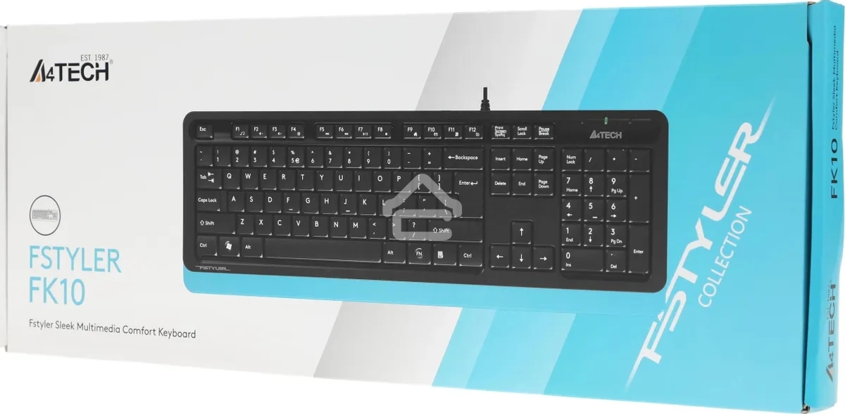 Клавиатура A4Tech Fstyler FK10 проводная, USB, черный/синий