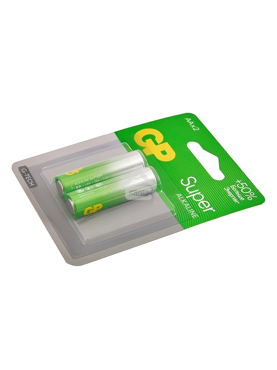 Алкалиновые батарейки GP Super Alkaline G-Tech 15А АA - 2 шт. на блистере