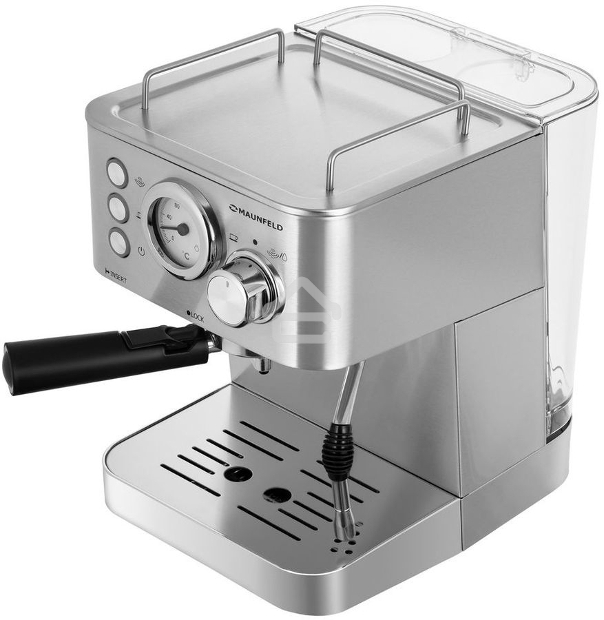 Кофеварка рожковая Maunfeld MF-721S PRO нержавеющая сталь, исп. кофе - молотый/чалды, 1.5 л, 1140 Вт, 15 Бар.