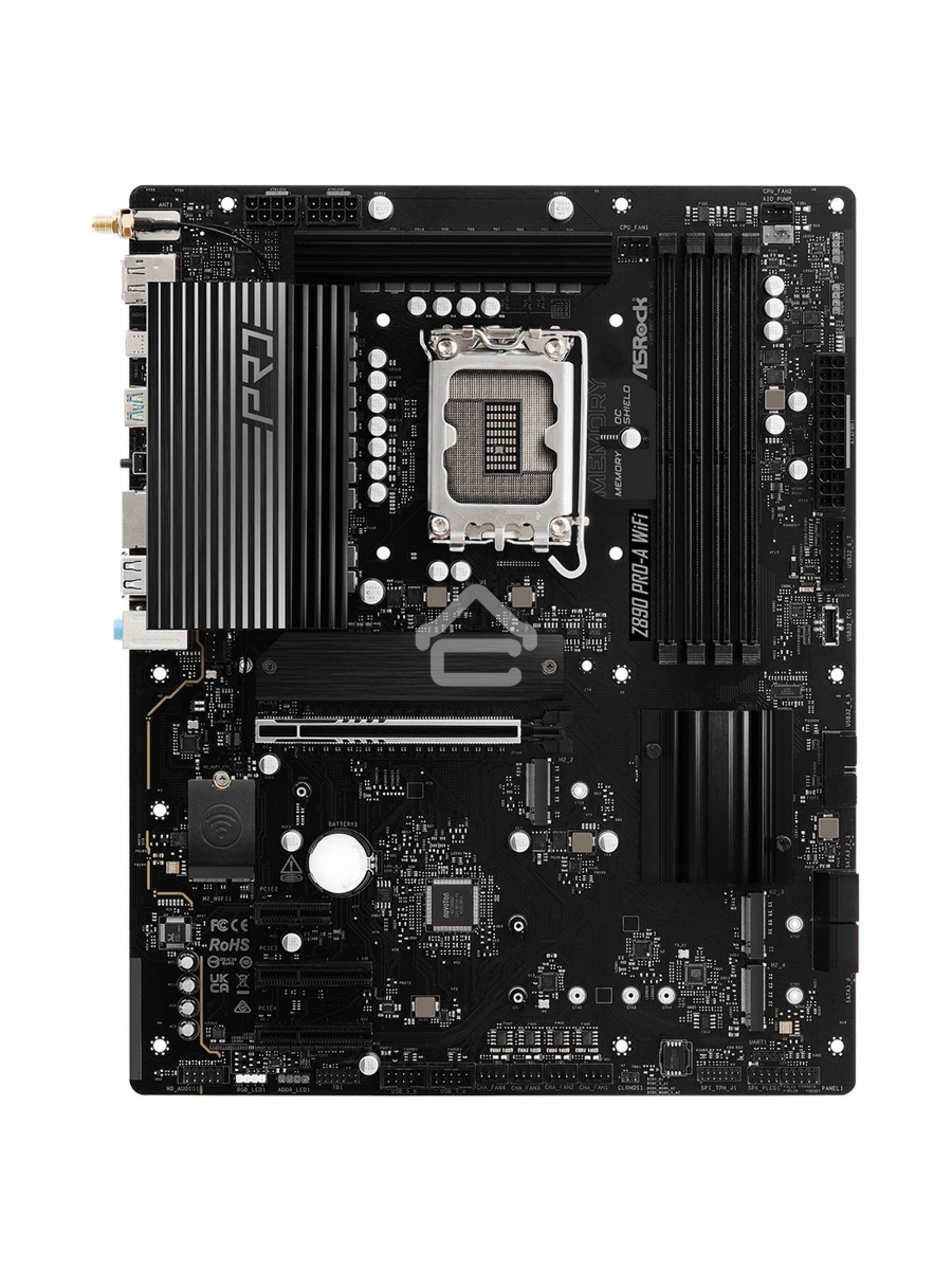 Материнская плата ASRock Z890 PRO-A WIFI, LGA 1851, Intel Z890, 4xDDR5, 4xSATA, 4xM.2, 1xPCIe 5.0 x16, 2xPCIe 4.0 x4, 1xPCIe 4.0 x1, 1xHDMI, 1xDP, 1xThunderbolt 4, 1x2.5Gb LAN, 4xUSB-A 3.2 Gen 1, 2xUSB-A 3.2 Gen 2, 1xUSB-C 3.2 Gen 2, 2xUSB-C Thunderbolt 4
