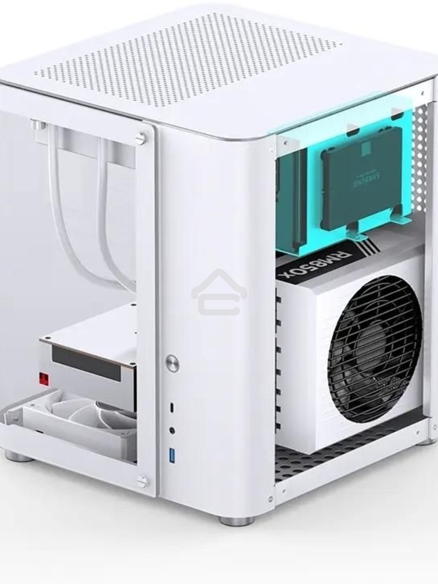 Корпус без блока питания JONSBO TK-1, Mini-Tower, TG, no fan, 1xUSB-A 3.2 + 1xUSB-C 3.2, mATX, mITX White