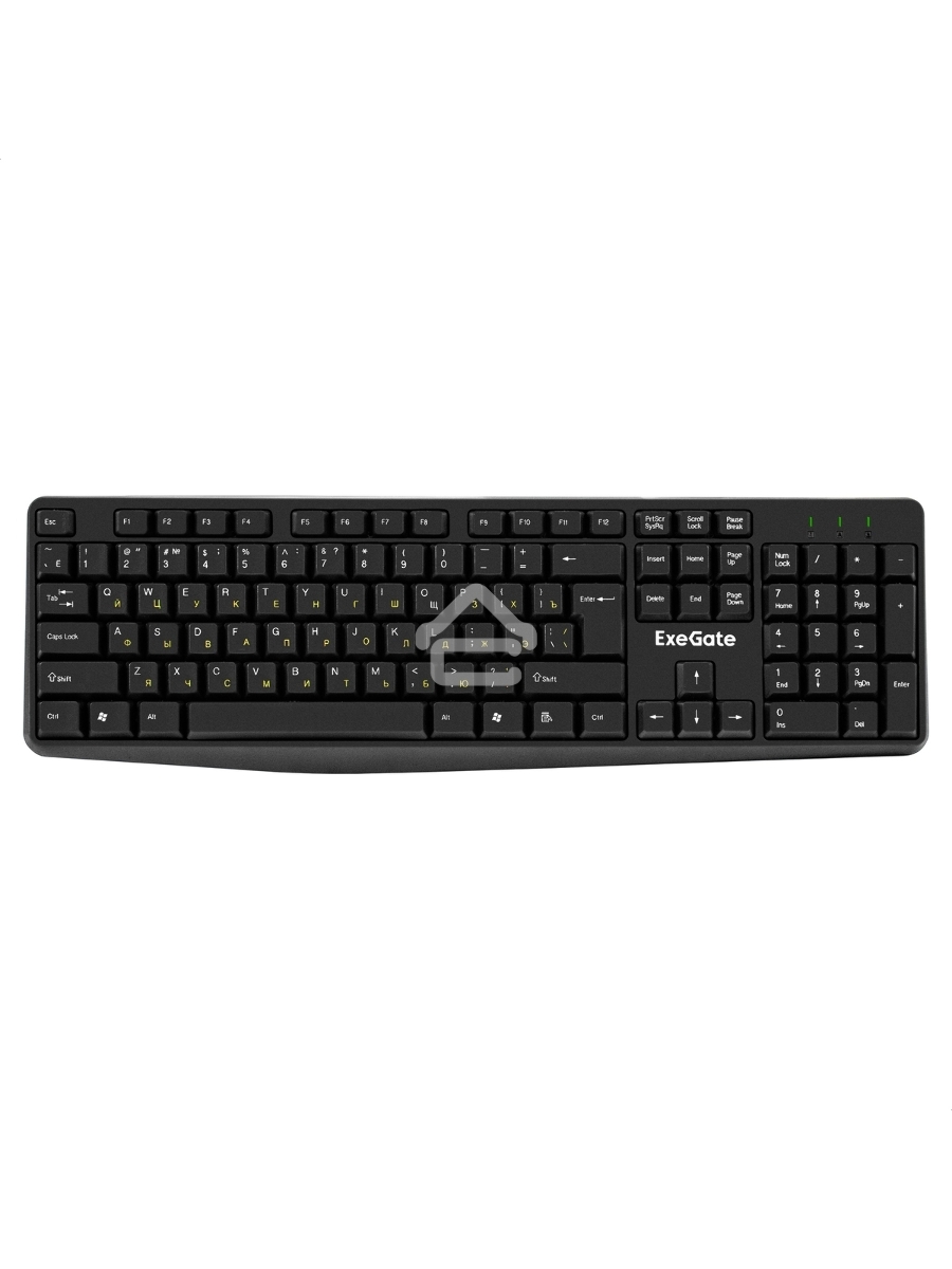 Клавиатура ExeGate EX298364RUS Smart K120 (USB, полноразмерная, влагозащищенная, 104кл., Enter большой, длина кабеля 1,6м, черная, RTL)