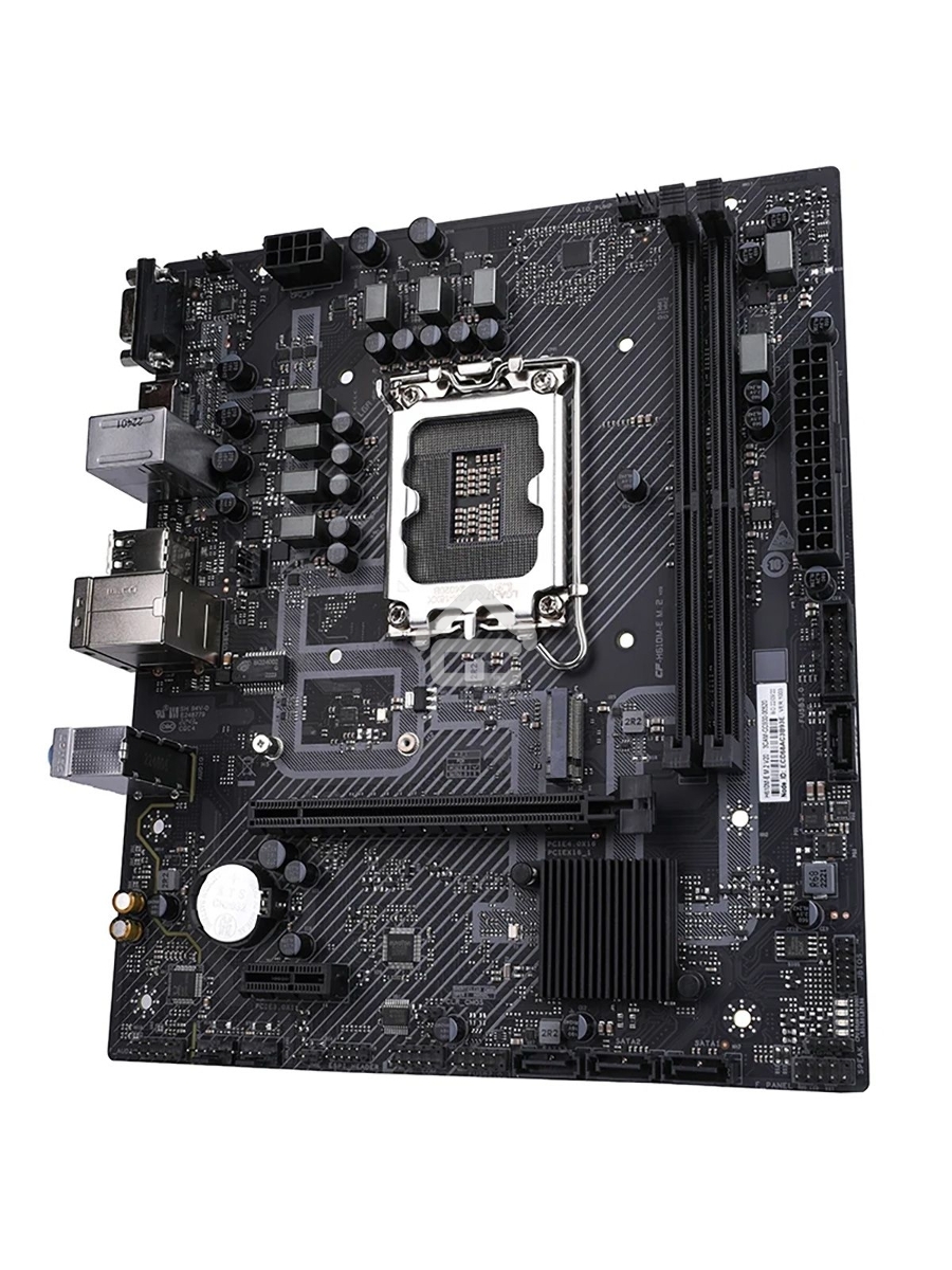 Материнская плата Colorful H610M-E M.2 V20, LGA 1700, Intel H610, 2xDDR4, 4xSATA, 1xM.2, 1xPCIe 4.0 x16, 1xDP, 1xHDMI, 1xVGA, 1x 1Gb LAN, 2xUSB-A 3.2 Gen 1, 4xUSB 2.0, 3x3.5 мм, 5.1, mATX
