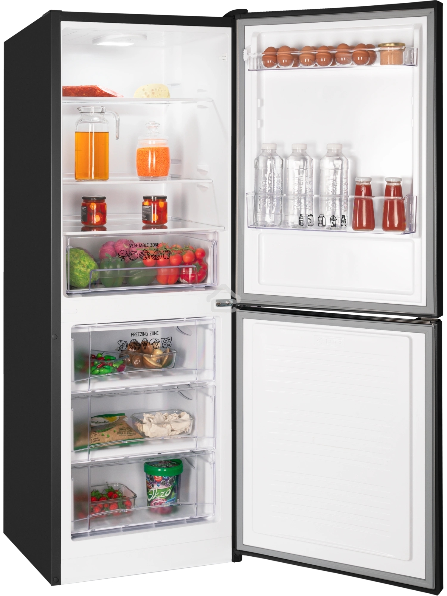 Холодильник Nordfrost NRB 131 B черный двухкамерный 170/100 л морозилка снизу, капельная система