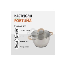Кастрюля MALLONY Fortuna нержавеющая сталь, 4,5 л, с крышкой, матовый корпус, ручки с силиконом (007220)