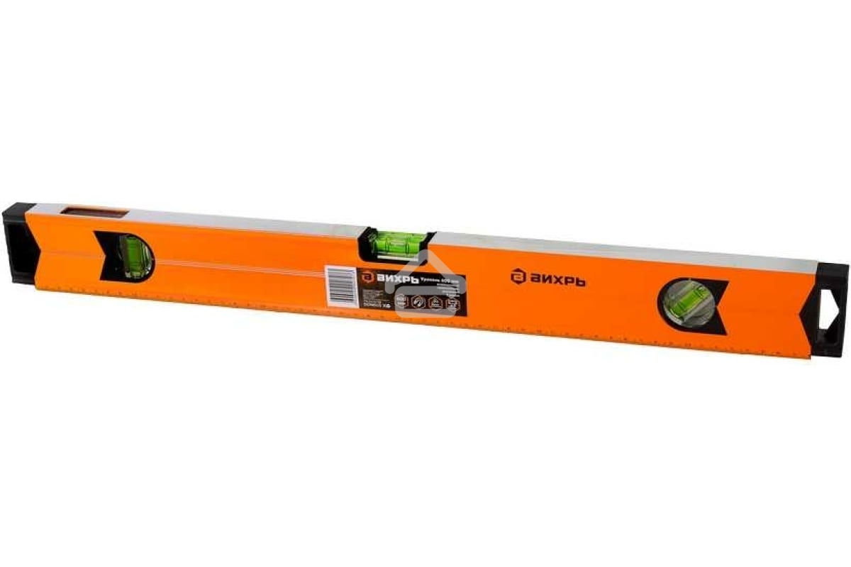 Уровень алюминиевый Вихрь Магнитный 600 мм, фрезерованный, 3 глазка/1 зеркальный/73/11/4/18