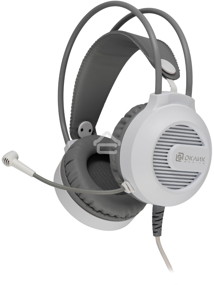 Наушники с микрофоном Оклик HS-L300G White белый 2.2м мониторные USB оголовье (1796952)