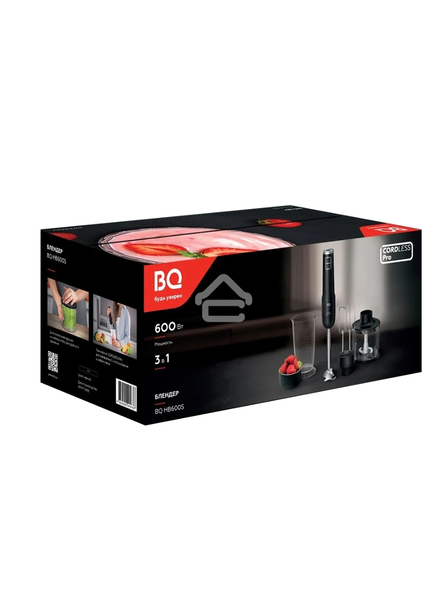 Беспроводной блендер BQ HB600S Black. Мощность:600 Вт, 3 в 1 блендер + миксер+ измельчитель