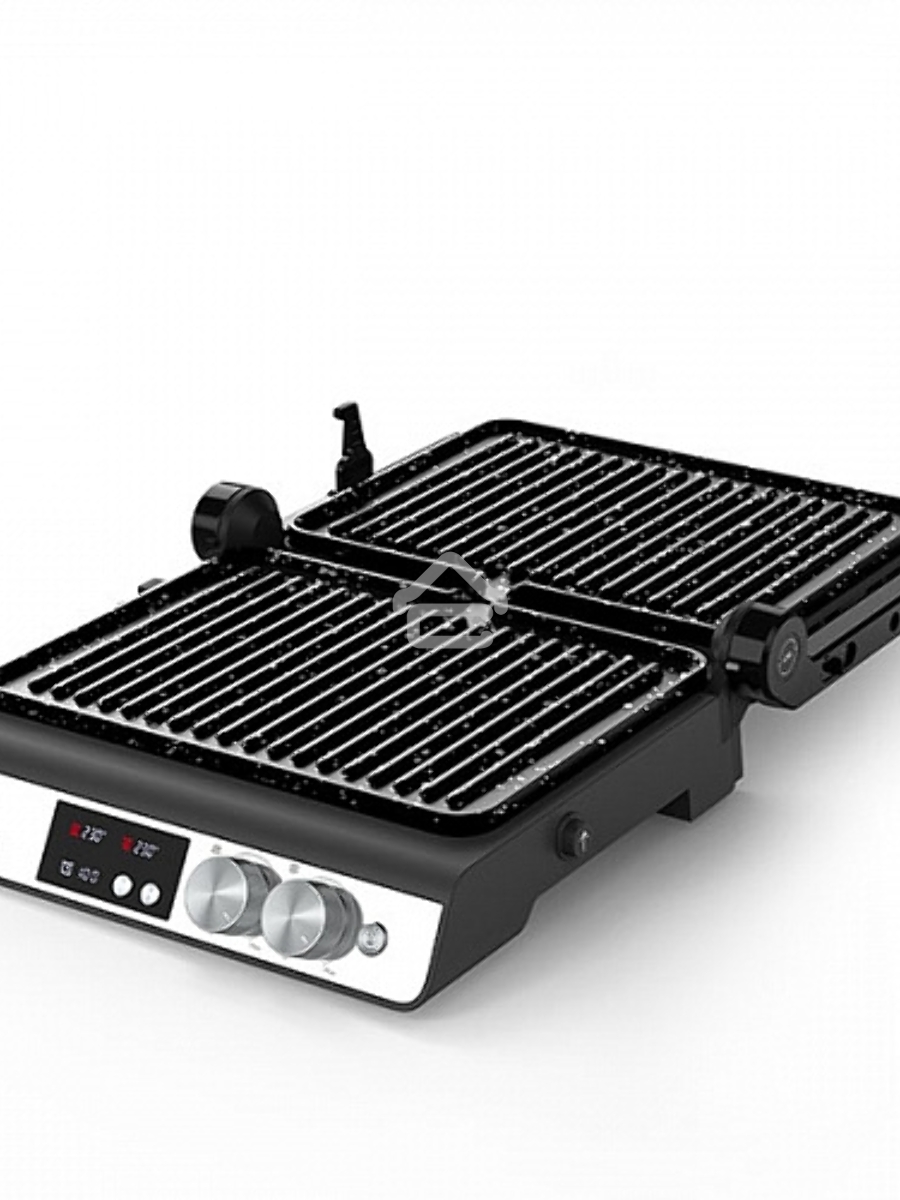 Электрический гриль BQ GR3002 Black-Steel. Мощность:2000 Вт /STONE Non-Stick Мраморное антипригарное покрытие / Съемные панели легкая очистка / 3 в 1 гриль, барбекю, духовка / ГРИЛЬ жарьте стейки и бифштексы ребрышки и крылышки / БАРБЕКЮ обжаривайте ломти