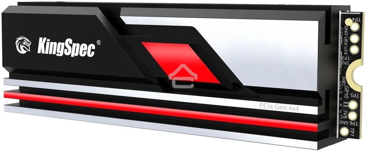 Накопитель SSD KingSpec XG7000, 2Tb, PCIe 4.0 x4, M.2 2280, NVMe, R/W 7400/6600, с радиатором