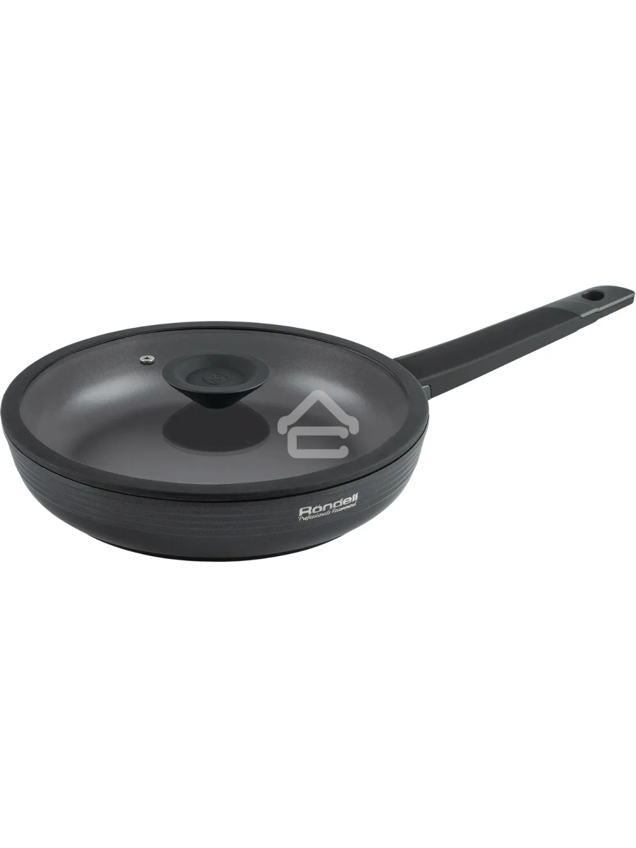 Сковорода Rondell Kontur RDA-1486, 24см, с крышкой, графитовый
