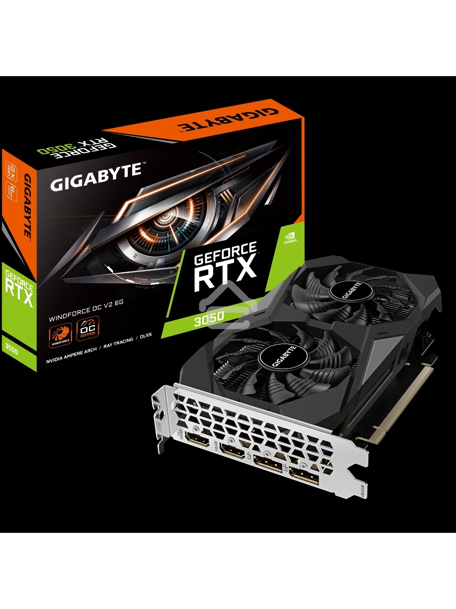 Видеокарта Gigabyte GV-N3050WF2OCV2-6GD PCI-E 4.0 96bit GDDR6 1470/14000 HDMIx2 DPx2 HDCP Ret
