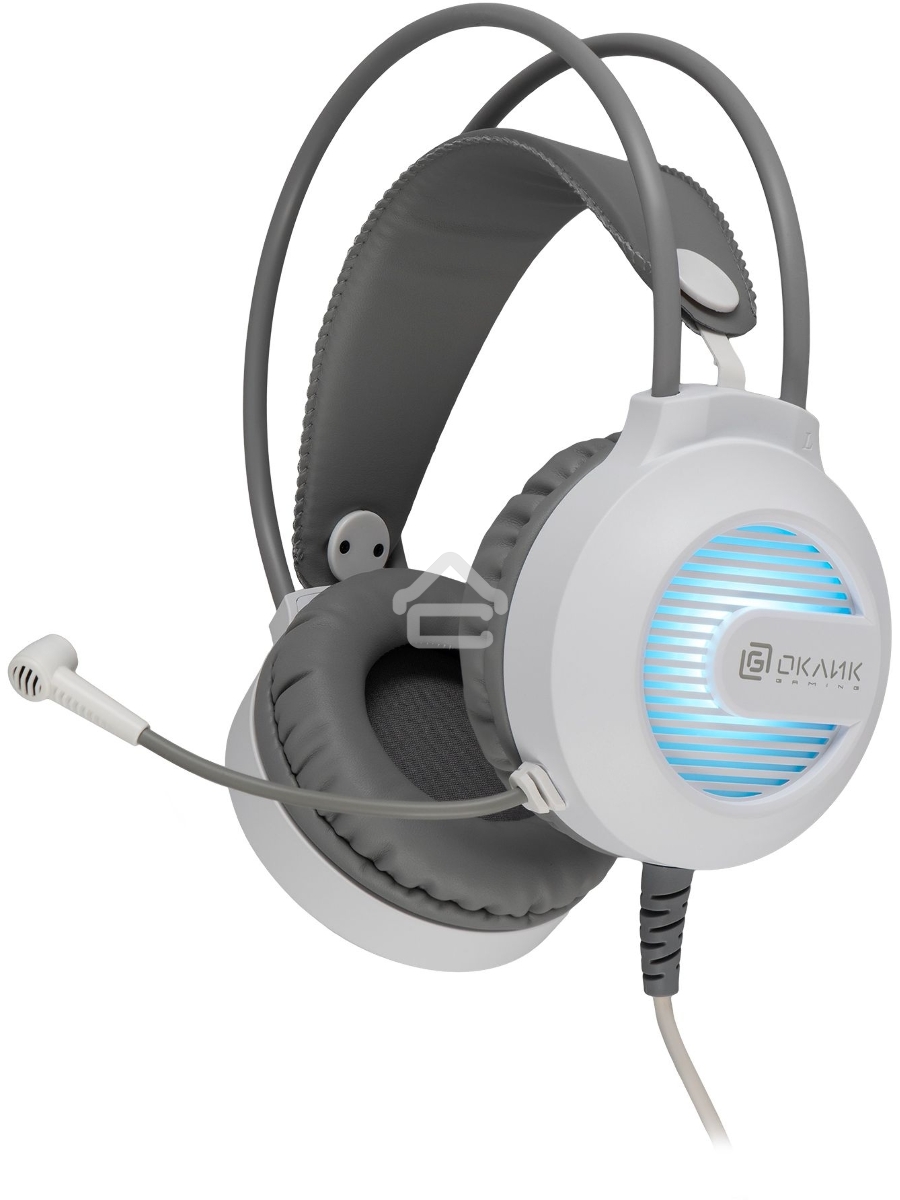 Наушники с микрофоном Оклик HS-L300G White белый 2.2м мониторные USB оголовье (1796952)
