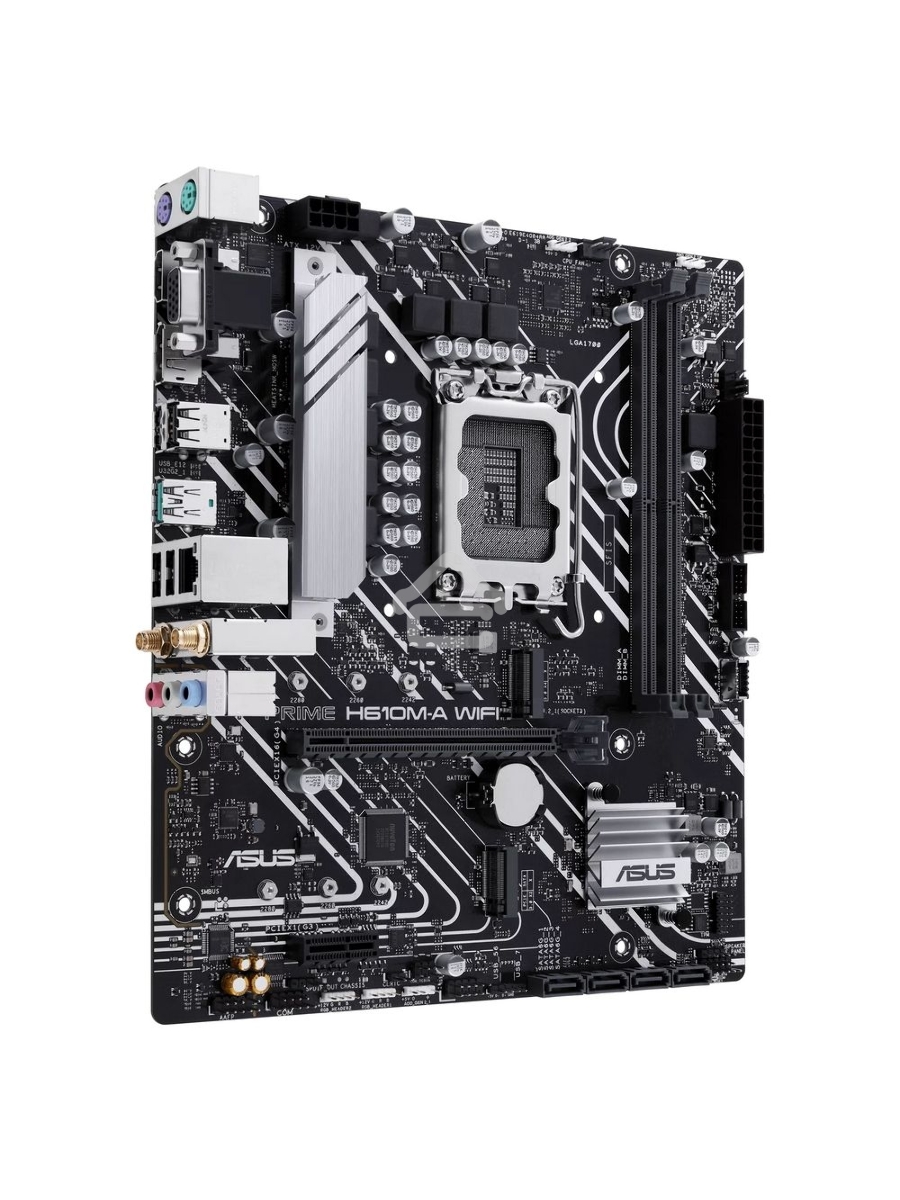 Материнская плата ASUS PRIME H610M-A WIFI, LGA 1700, Intel H610, 2xDDR5, 4xSATA, 2xM.2, 1xPCIe 4.0 x16, 1xDP, 1xHDMI, 1xVGA, 1x1Gb LAN, 1xUSB 3.2 Gen 2, 4xUSB 2.0, 3x3.5 мм, 7.1, mATX