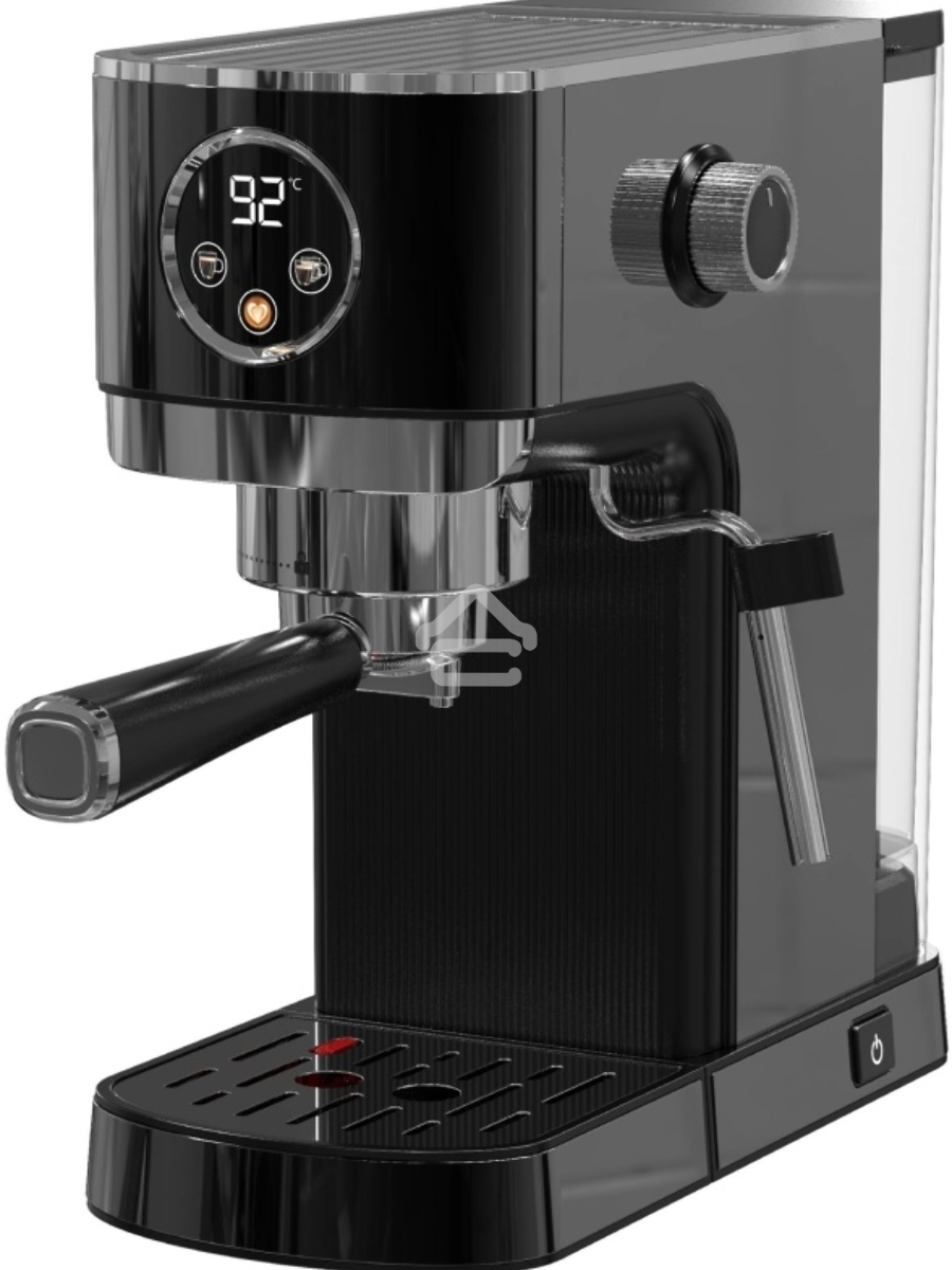 Кофеварка рожковая Korting KCM 1002 EN чёрный, молотый, 1.2 л, 1350 Вт, 20 бар