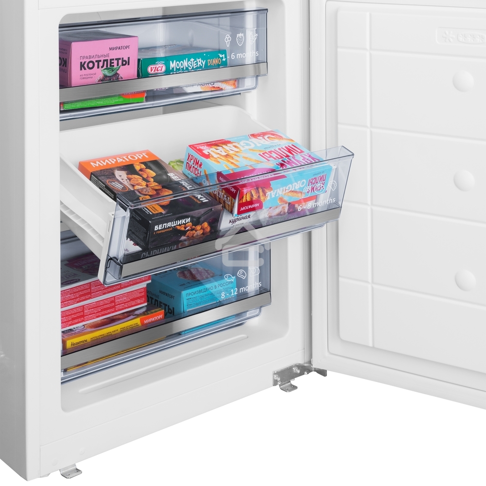 Встраиваемый холодильник Maunfeld MBF193SLFWGR Inverter белый двухкамерный 229/76 л морозилка снизу