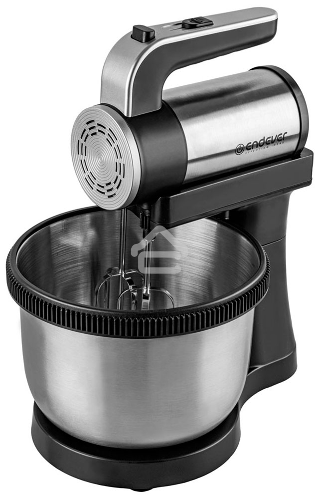 Миксер Endever Sigma-12 c чашей, черный/стальной, 800 Вт, 2 вида насадок, 5 скоростей