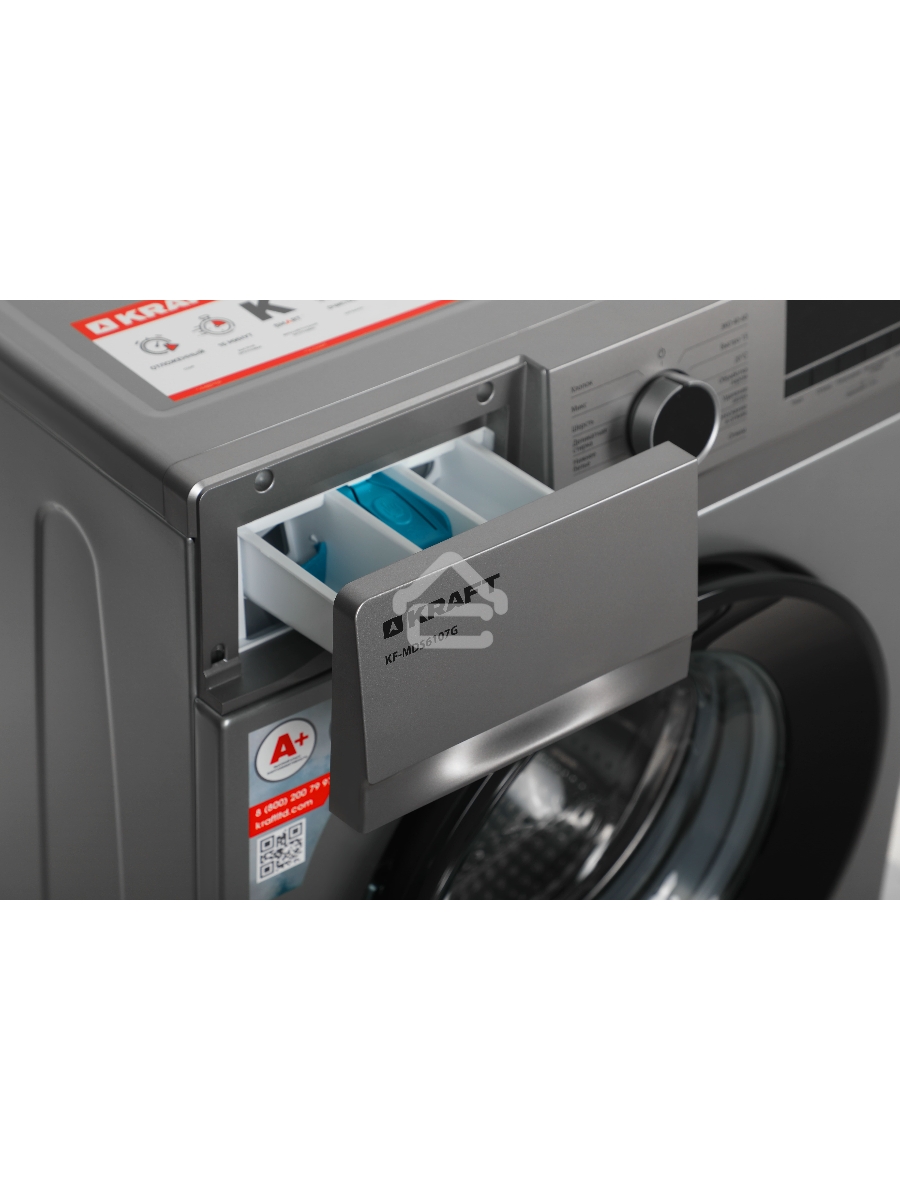 Стиральная машина Kraft KF-MDS6107G серый, загрузка фронтальная 6 кг, 1000 об/мин., класс: А+