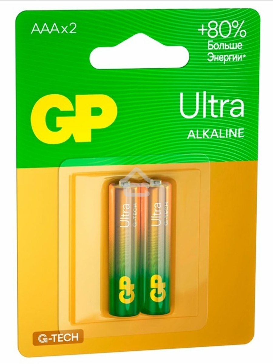 Алкалиновые батарейки GP Ultra Alkaline G-Tech 24А AАA - 2 шт. на блистере