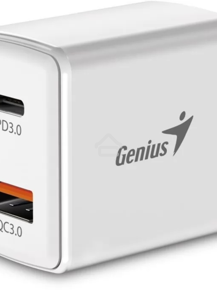 Адаптер Genius PD-20AC. Мощность 20Вт. Совместимость (порт USB-C и порт USB-A)
