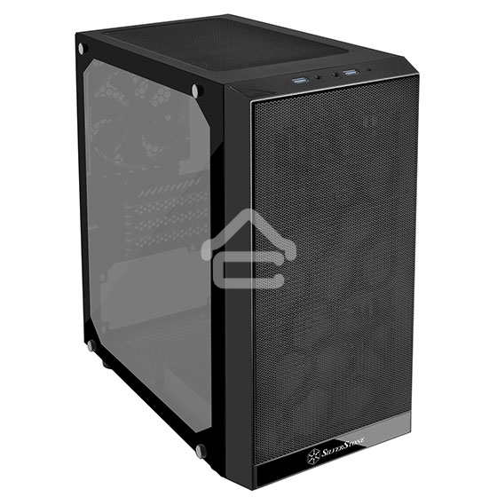 Компьютерный корпус Silverstone SST-PS15B-PRO Precision Mini Tower Micro ATX Computer Case, tempered glass, 2x 120мм ARGb, 1x ARGb Controller, black