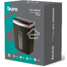 Шредер Buro Office BU-S900AF черный с автоподачей (секр.P-5) фрагменты 60лист. 21лтр. скрепки скобы пл.карты