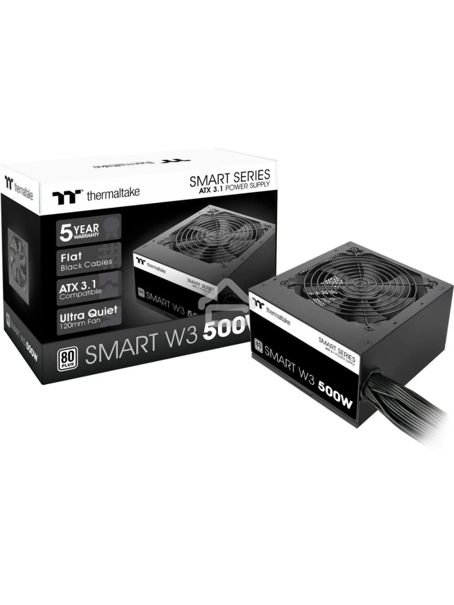 Блок питания Thermaltake Smart RGB 500W (PS-SPW-0500NNFAWE-1), 500Вт, 80 PLUS, 120мм, черный