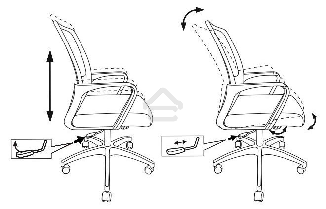 Кресло компьютерное Бюрократ MC-201/TW-11 TW-11 черный, спинка сетка