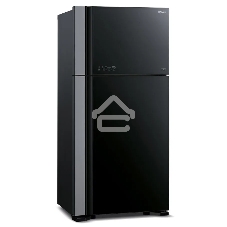 Холодильник Hitachi R-VG660PUC7-1 GBK черный стекло двухкамерный 405/145л морозилка сверху No Frost