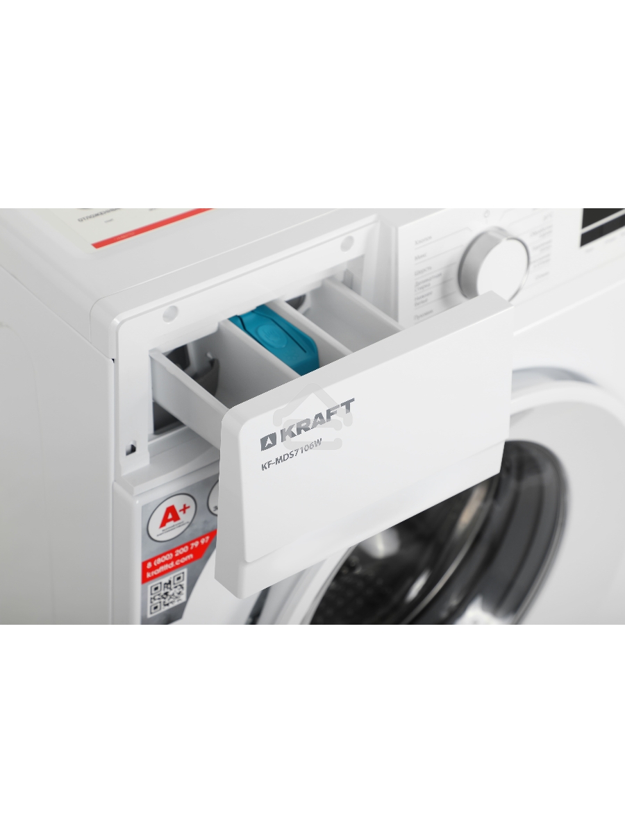 Стиральная машина Kraft KF-MDS7106W белый, загрузка фронтальная 7 кг, 1000 об/мин., класс: А+