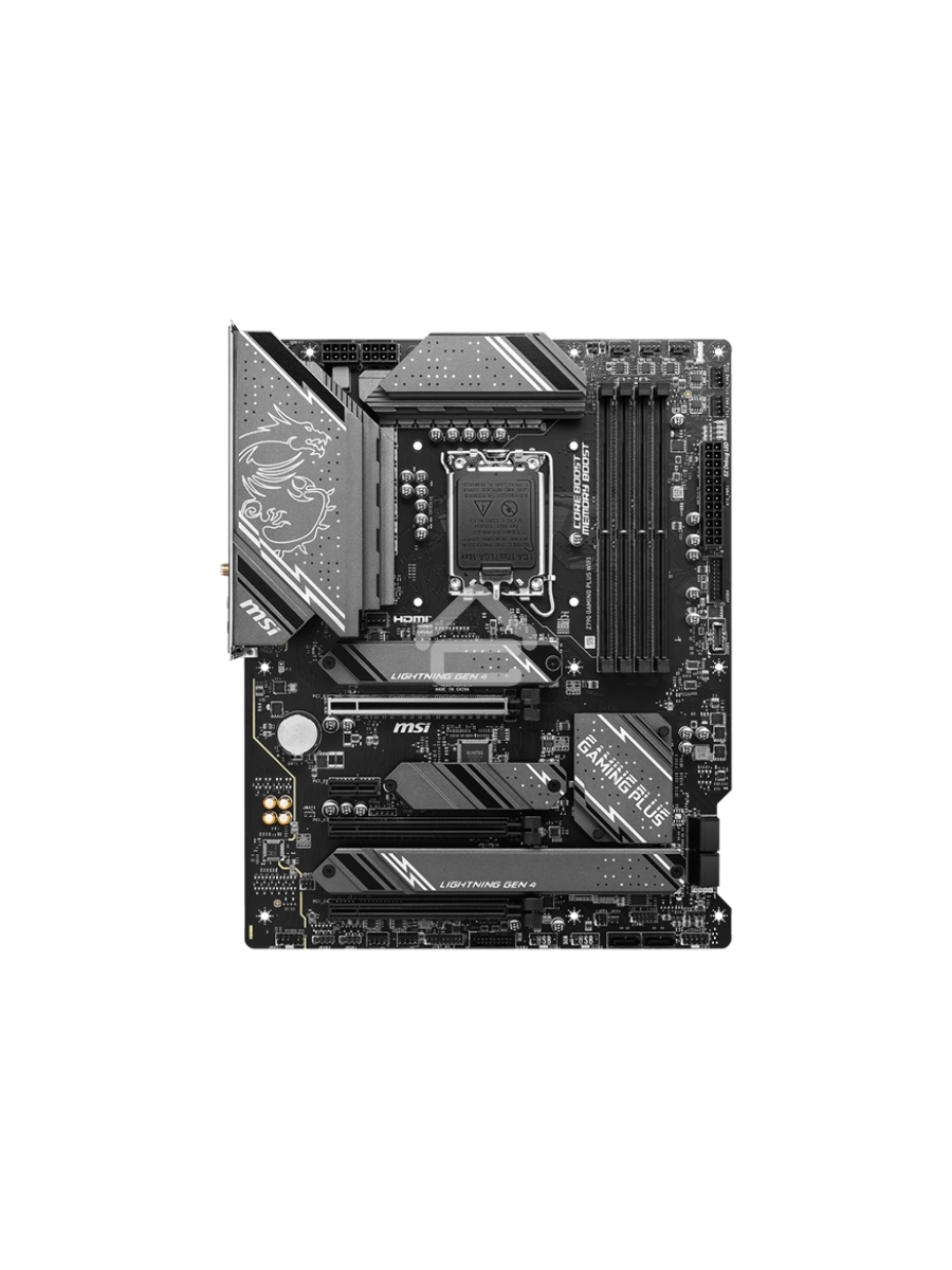 Материнская плата MSI Z790 GAMING PLUS WIFI, LGA 1700, 4xDDR5, 1xPCIe 5.0 x16, 1xPCIe 4.0 x16, 4xM.2, 6xSATA, 1xHDMI, 1xDP, 2.5 Gigabit Ethernet, 7.1 аудио, ATX
