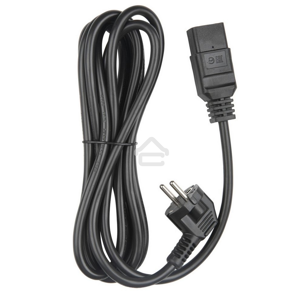 Кабель питания Hyperline PWC-IEC19-SHM-5.0-BK (Shucko+C19) (3x1.5), 5м