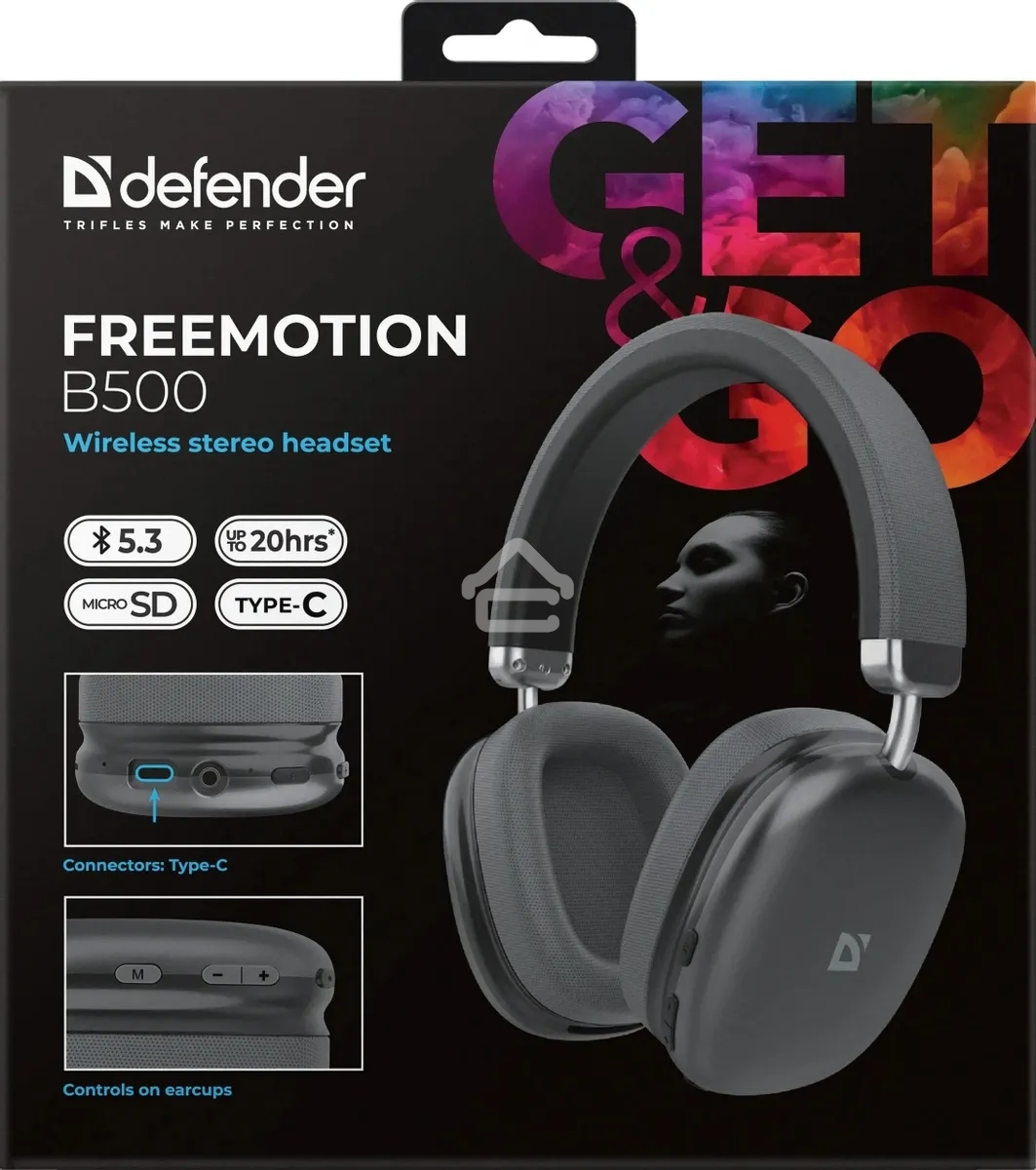 Беспроводная гарнитура Defender FreeMotion B500 серый