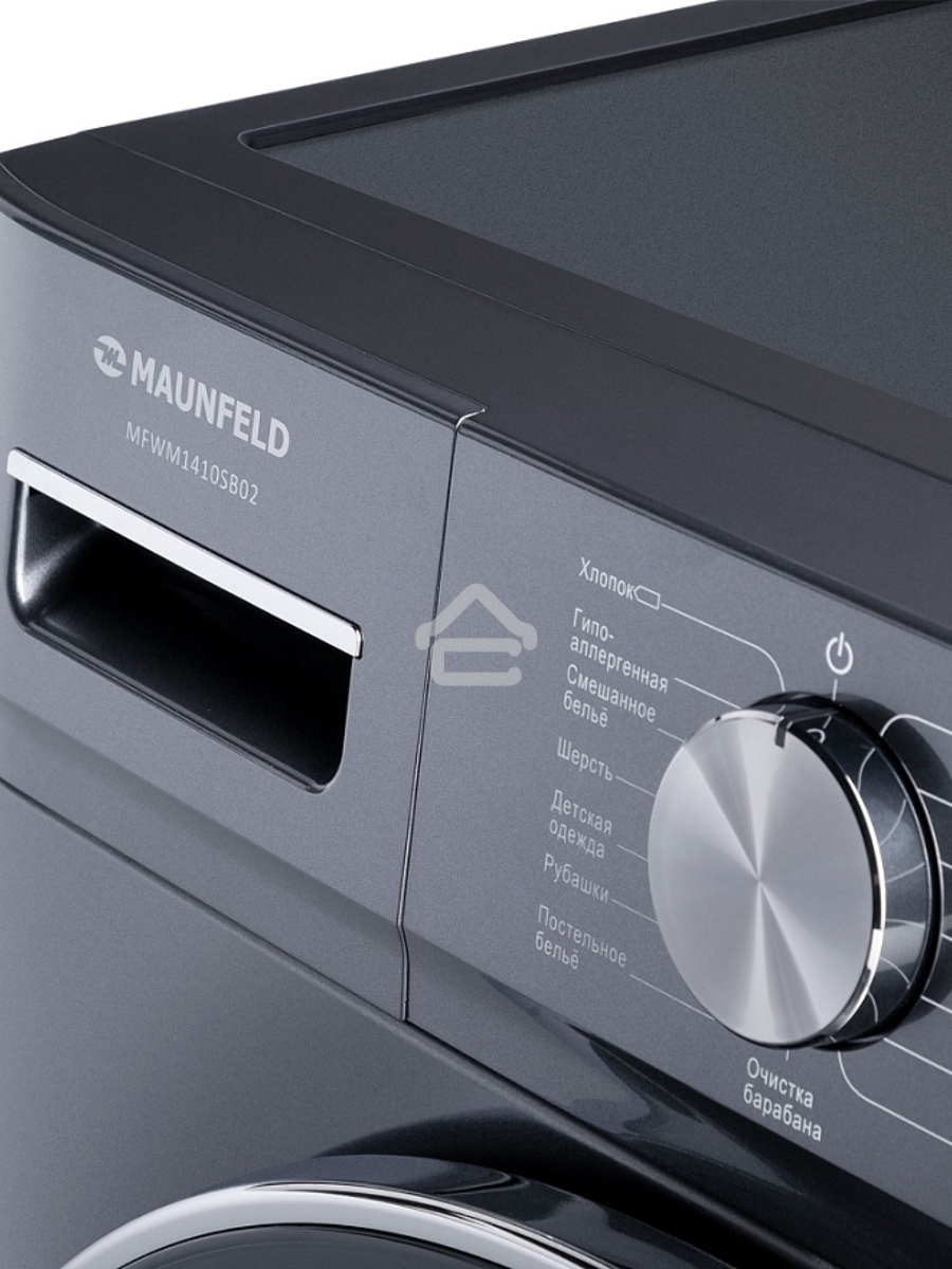 Стиральная машина Maunfeld MFWM1410SB02 темно-серебристый, загрузка фронтальная 10 кг, 1400 об/мин., класс: А+++