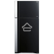 Холодильник Hitachi R-VG660PUC7-1 GBK черный стекло двухкамерный 405/145л морозилка сверху No Frost