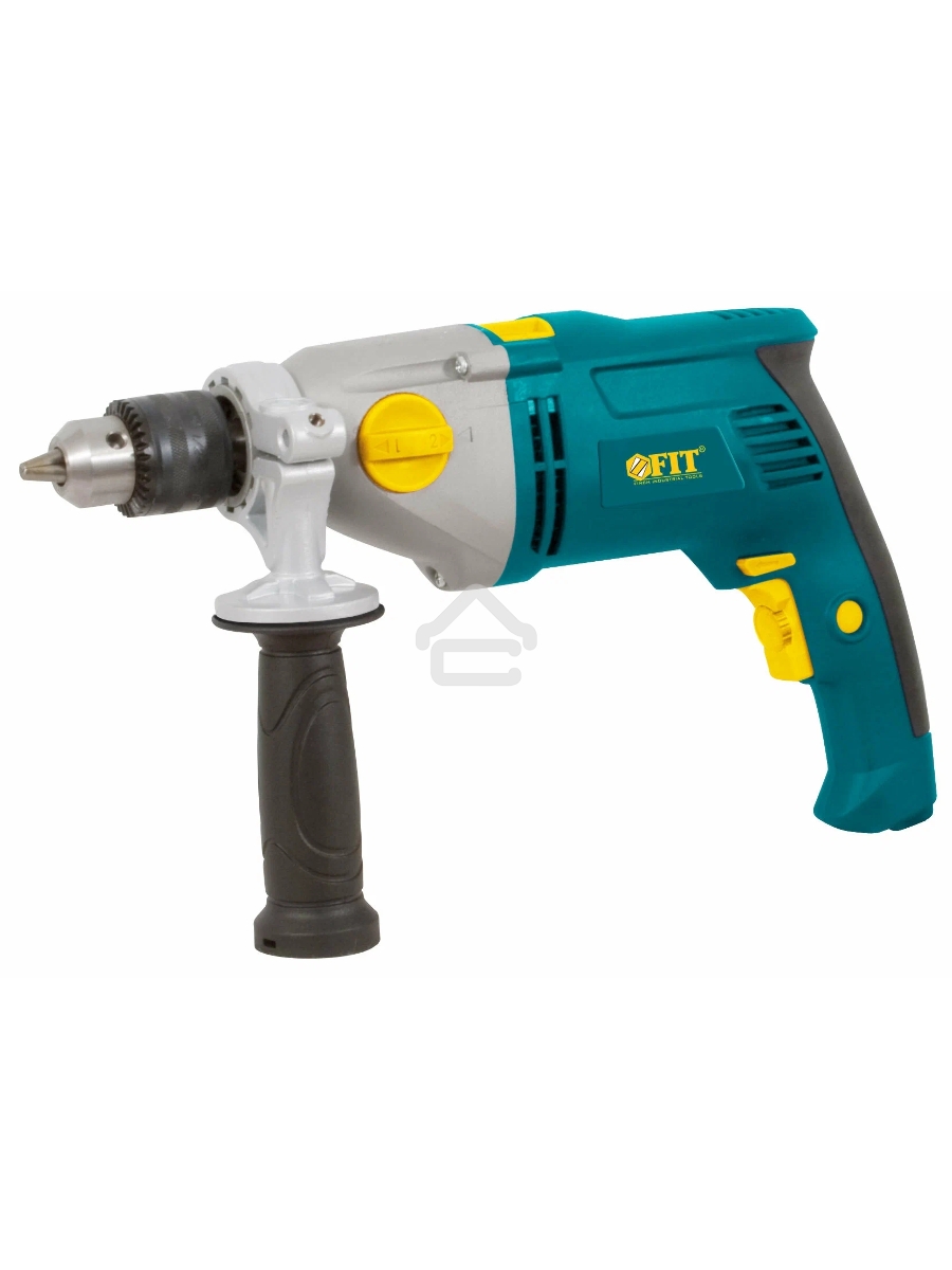 Дрель Ударная FIT ID-1051x2, 1050 Вт, 0-1100/2800 об/мин, КлП 13мм, мет. корп., рез. накл., 2,5 кг, коробка