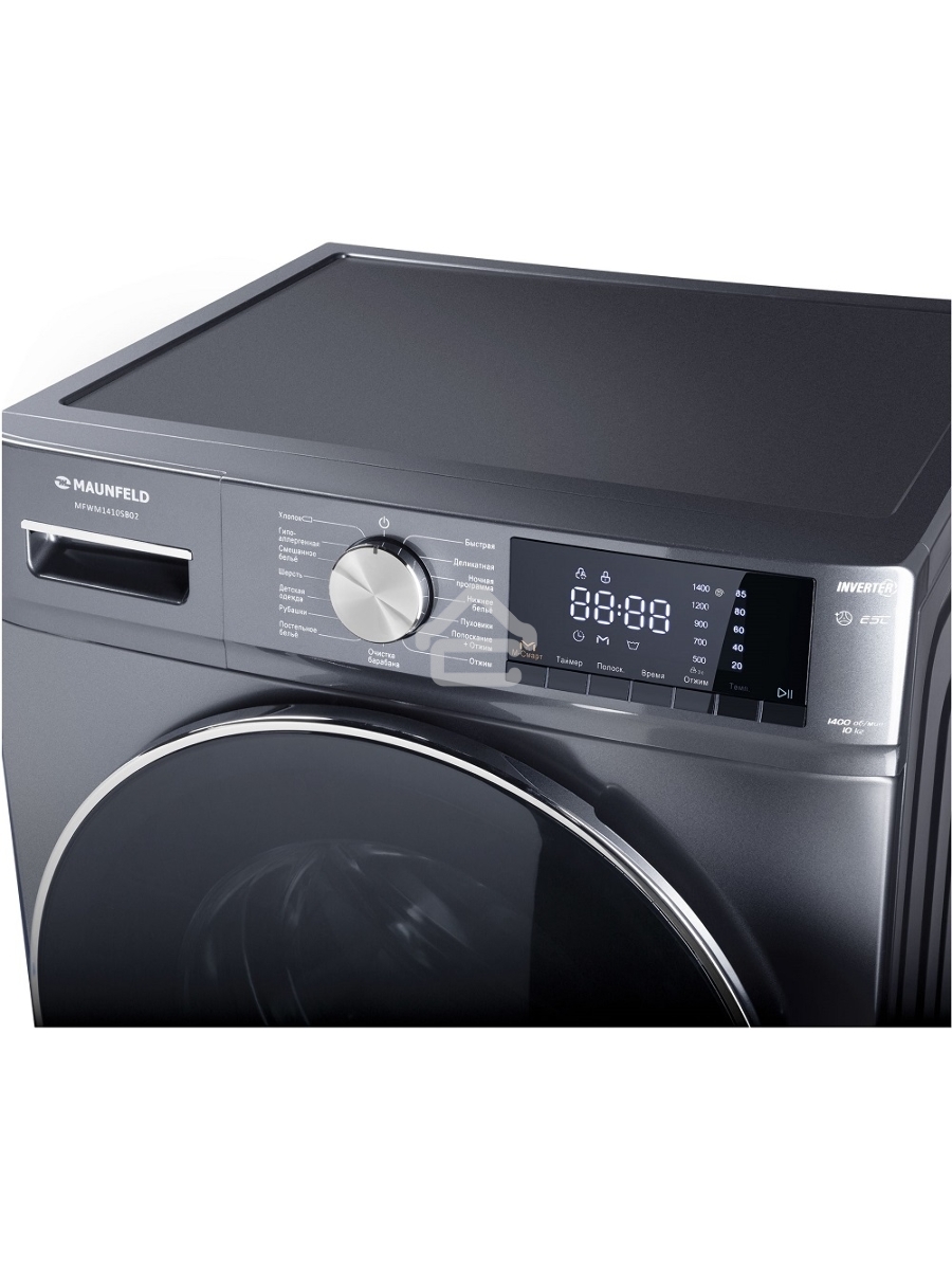 Стиральная машина Maunfeld MFWM1410SB02 темно-серебристый, загрузка фронтальная 10 кг, 1400 об/мин., класс: А+++