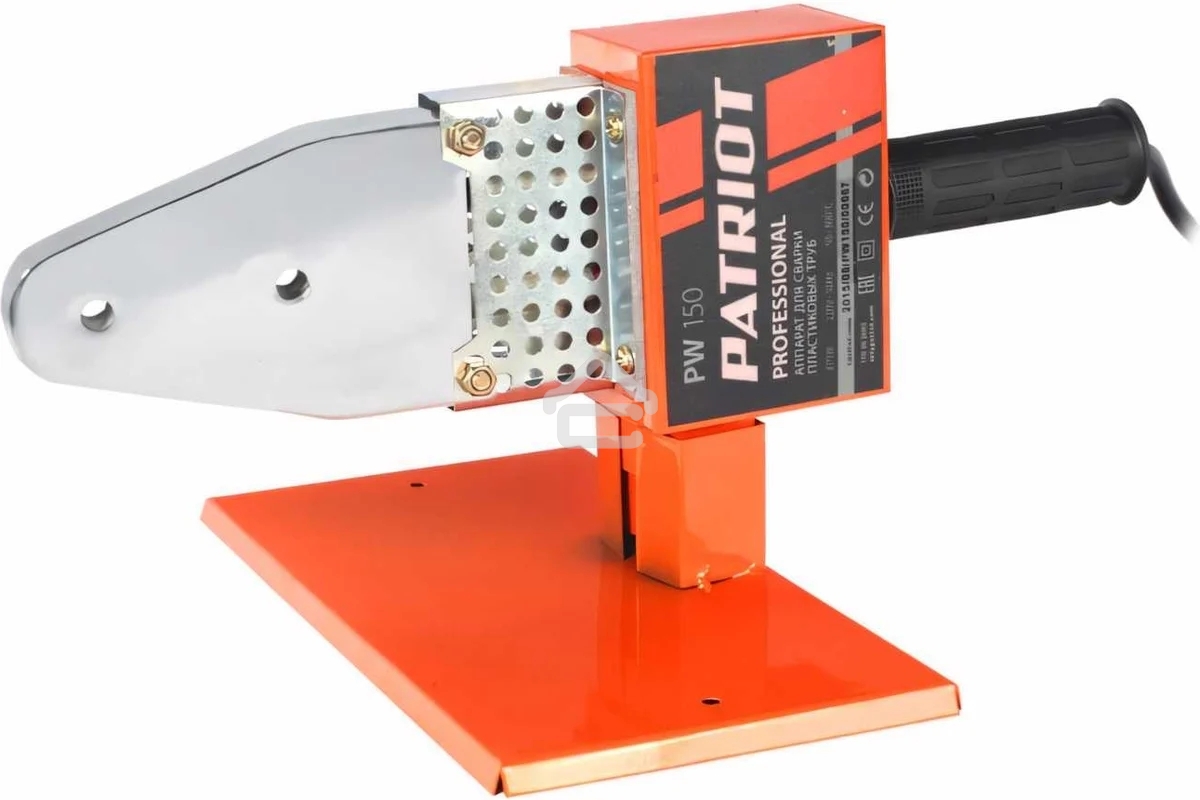 Аппарат для сварки пластиковых труб PATRIOT PW 150 170302005, 875 Вт, 6 насадок, кейс металл.