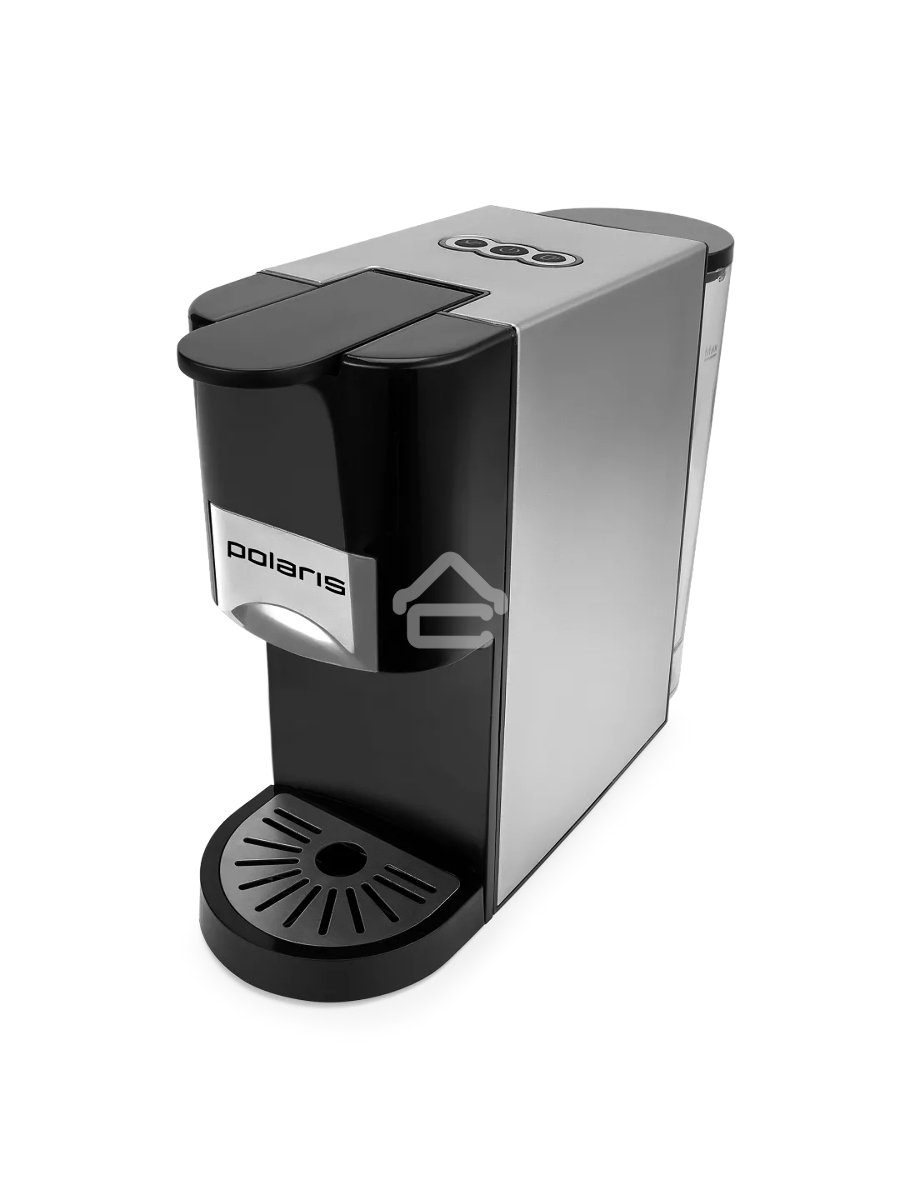 Кофеварка Polaris PCM 2020 3-in-1 черный/нержавеющая сталь, исп. кофе - молотый/капсулы, 0.8 л, 1450 Вт, 20 Бар.