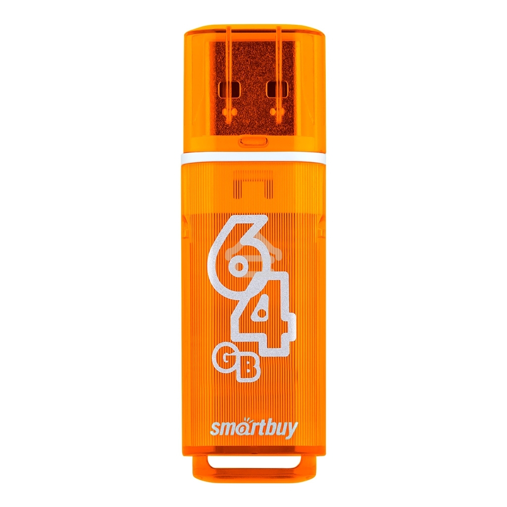 Флешка USB R/W SmartBuy R/W Glossy series Orange (SB64GBGS-Or), 64Gb, USB 2.0, R/W 25/15, оранжевый