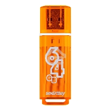 Флешка USB R/W Smartbuy R/W Glossy series Orange (SB64GbGS-Or), 64Gb, USB 2.0, R/W 25/15, оранжевый